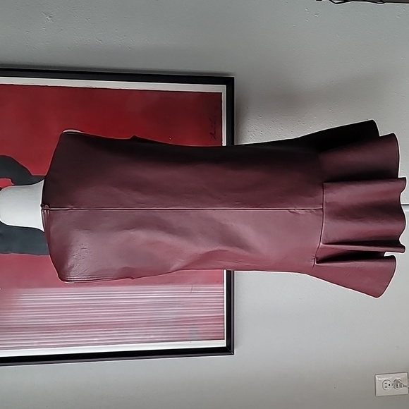 BCBGMaxAzria Sheridan Faux Leather Dress, Size Small, Color Royal Port - Picture 11 of 17